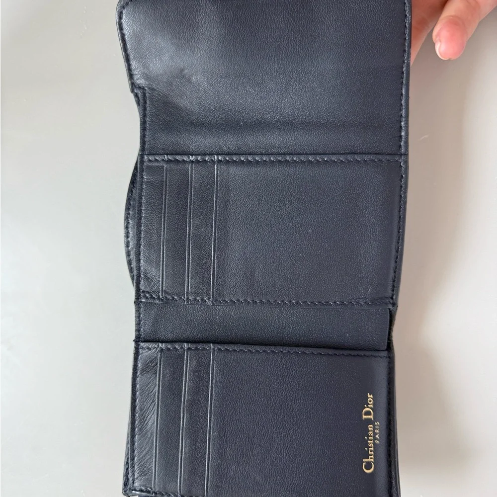 Dior Black and Gold Monogram Wallet